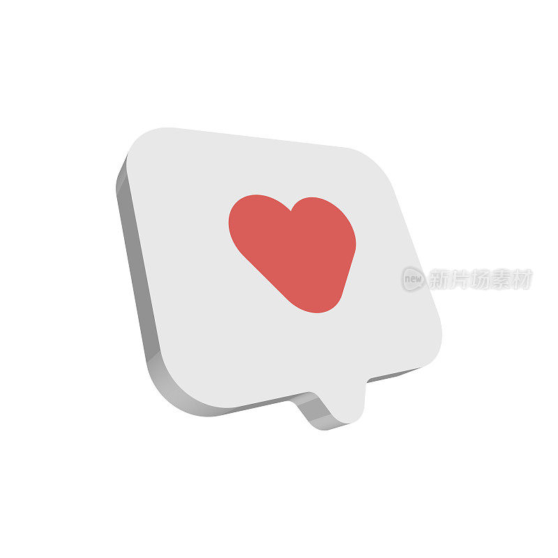 Heart symbol on speech bubble for social media